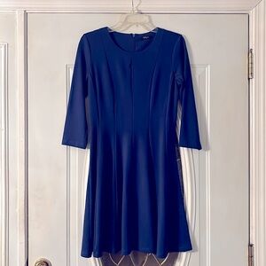Royal Blue A-Line 3/4 Sleeve Dress